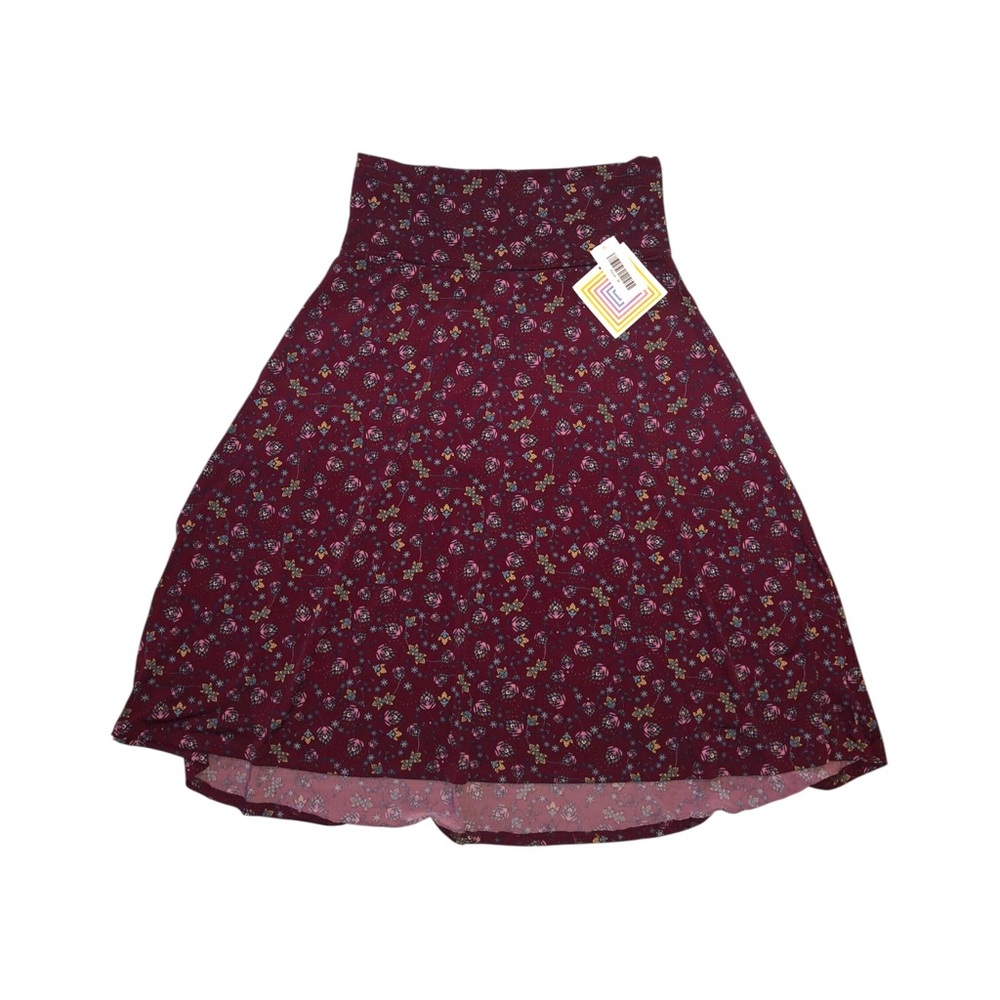 LuLaRoe Azure Red High-Low Midi Skirt Casual